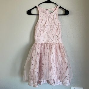Pink, lace girls dress